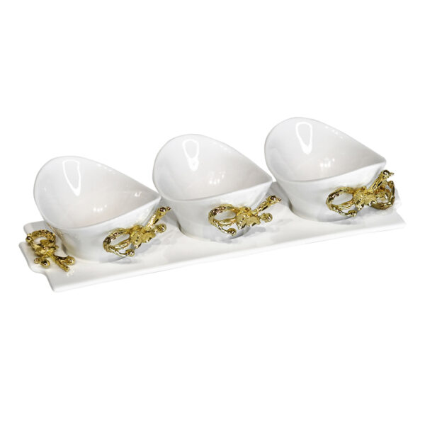 Caja de almacenamiento de nueces de cerámica blanca