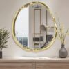 Oval Silver Brass Mirror