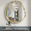 Oval Silver Brass Mirror