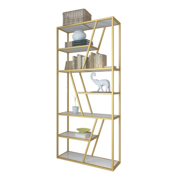 Libreria in legno con struttura in ferro