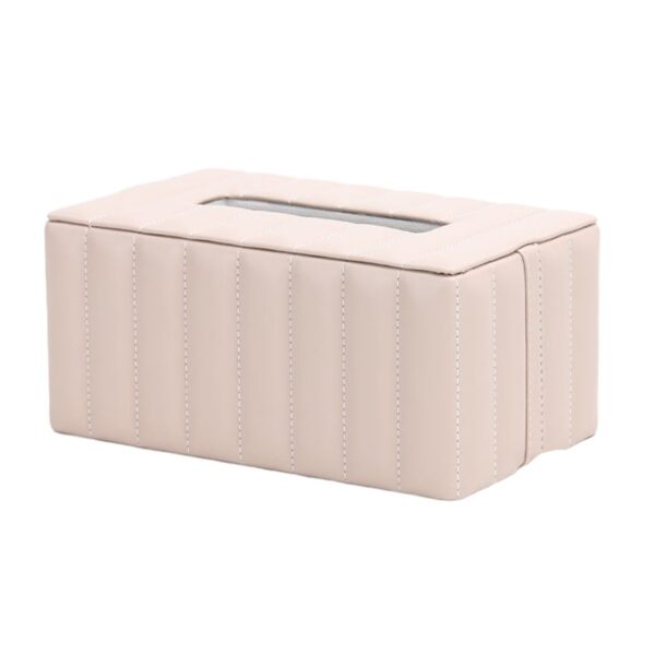Custom Beige Leather Tissue Box