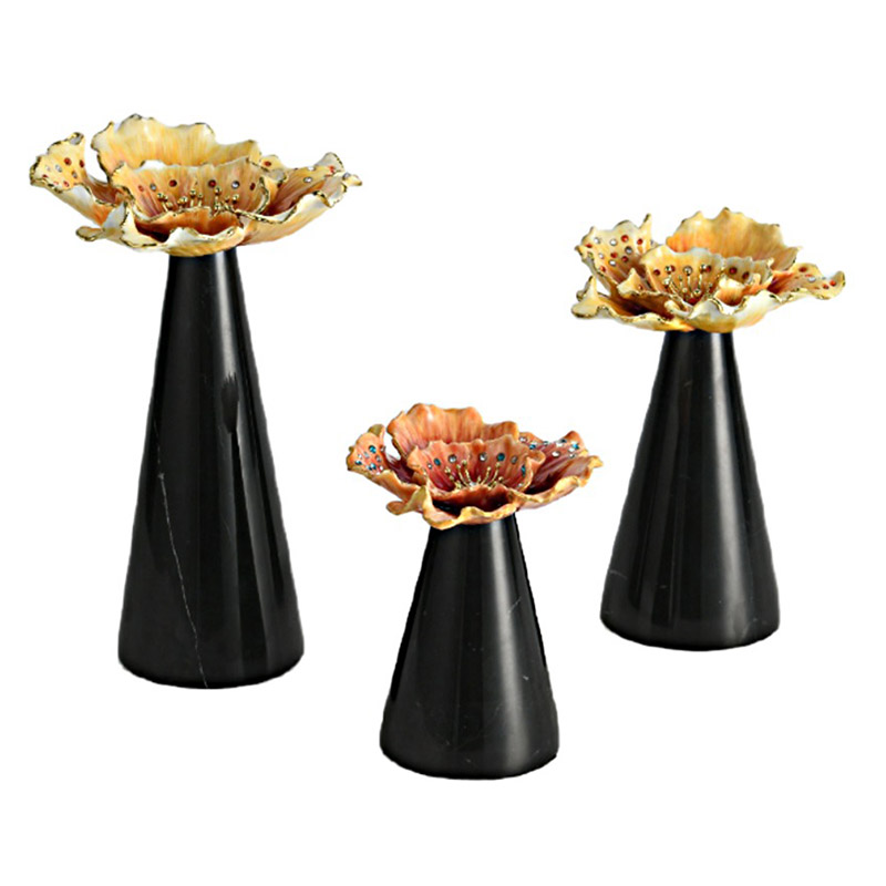 Flower Alloy Marble Table Decor - छवि 4