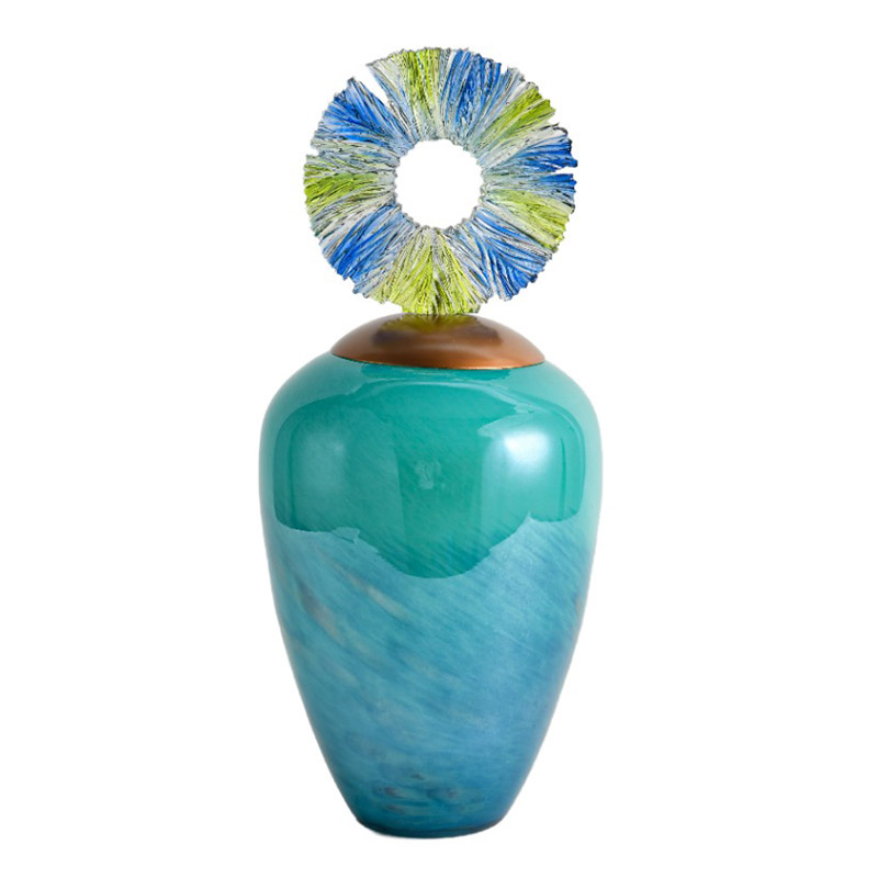 Blue Glass Storage Jar
