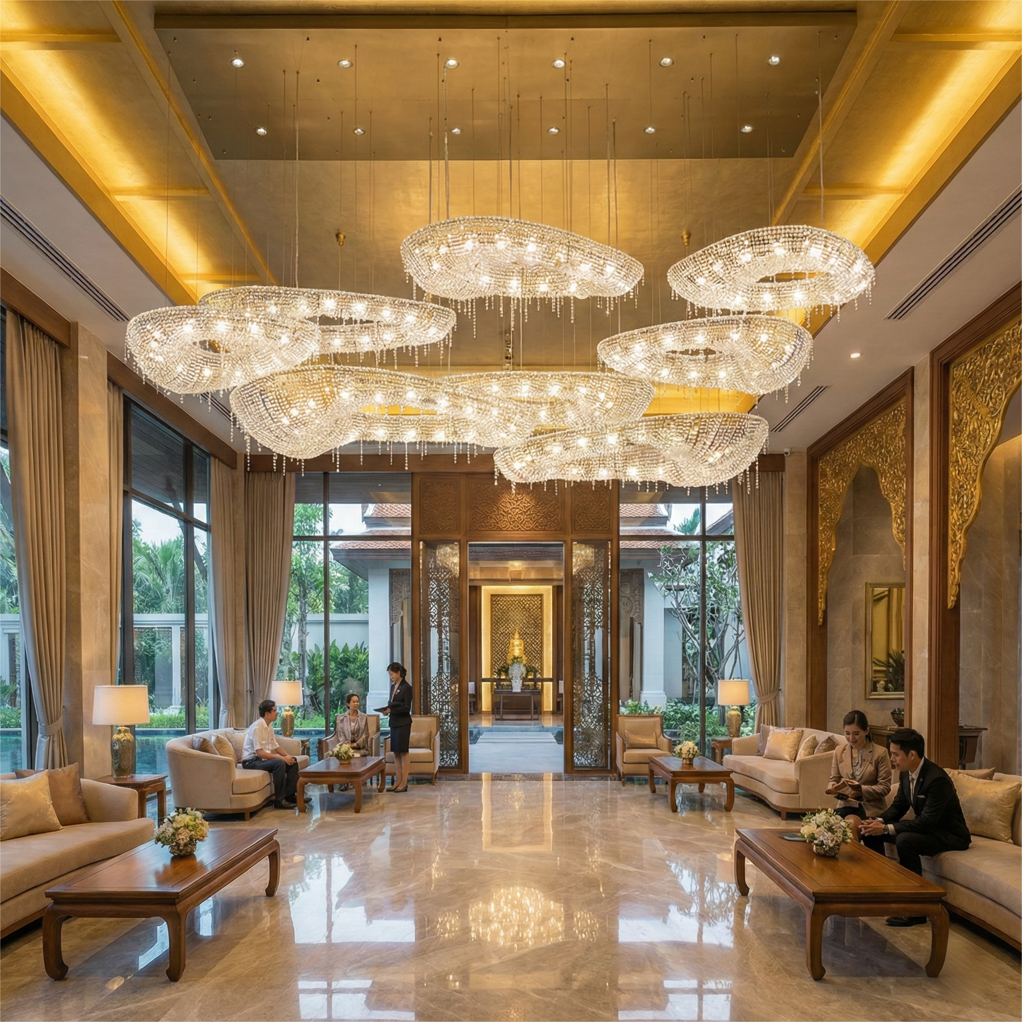 Giant Custom Chandelier Illuminates Thailand's Luxury Sales Gallery