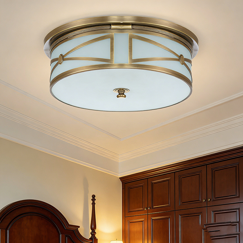 Classic American Style Round Semi Flush Mount Ceiling Light