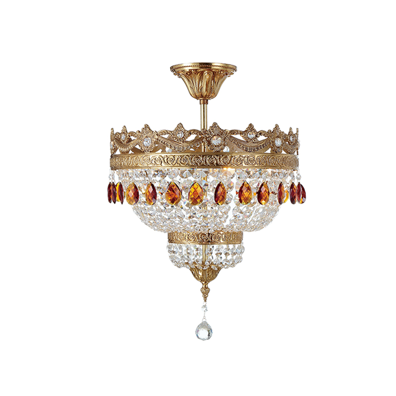 Classic Brass And Crystal Ceiling Lamp Collection - Image 3
