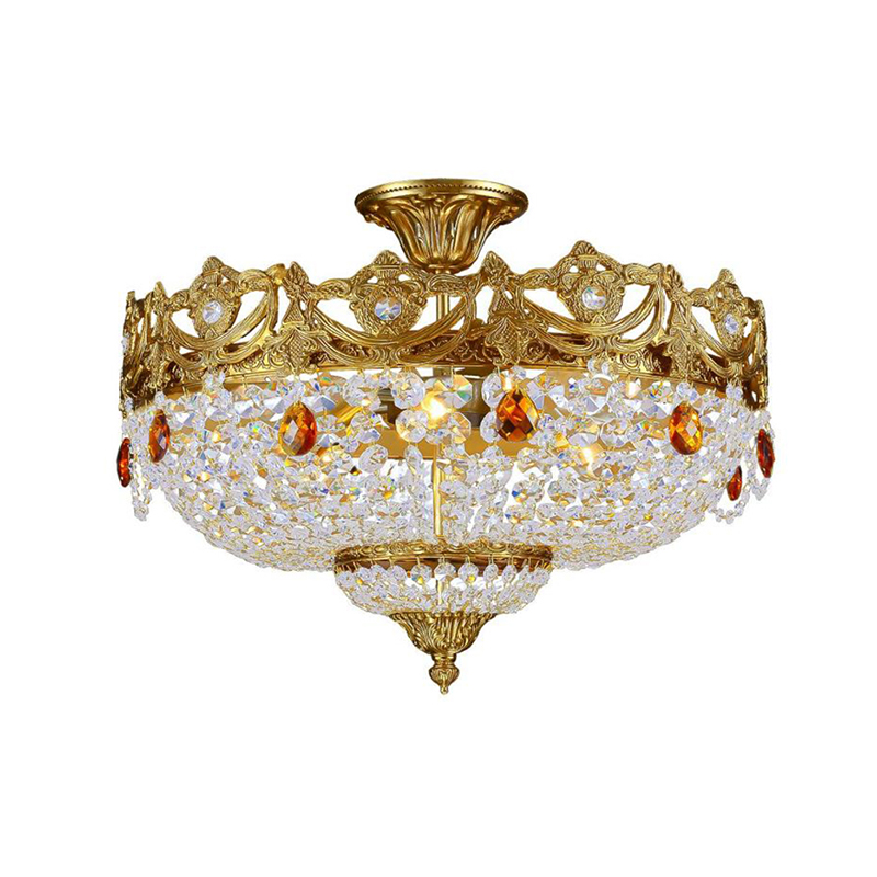Classic Brass And Crystal Ceiling Lamp Collection - Image 6