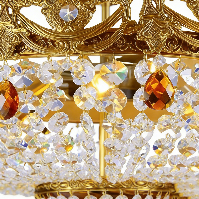 Classic Brass And Crystal Ceiling Lamp Collection - Image 5