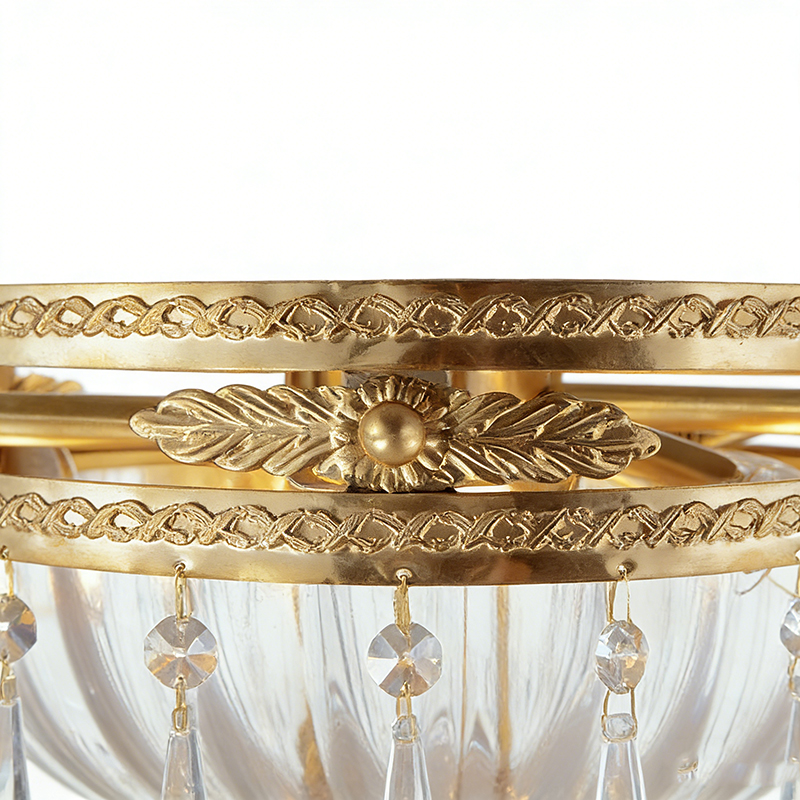Vintage Crystal Drop Ornate Ceiling Light - Image 8