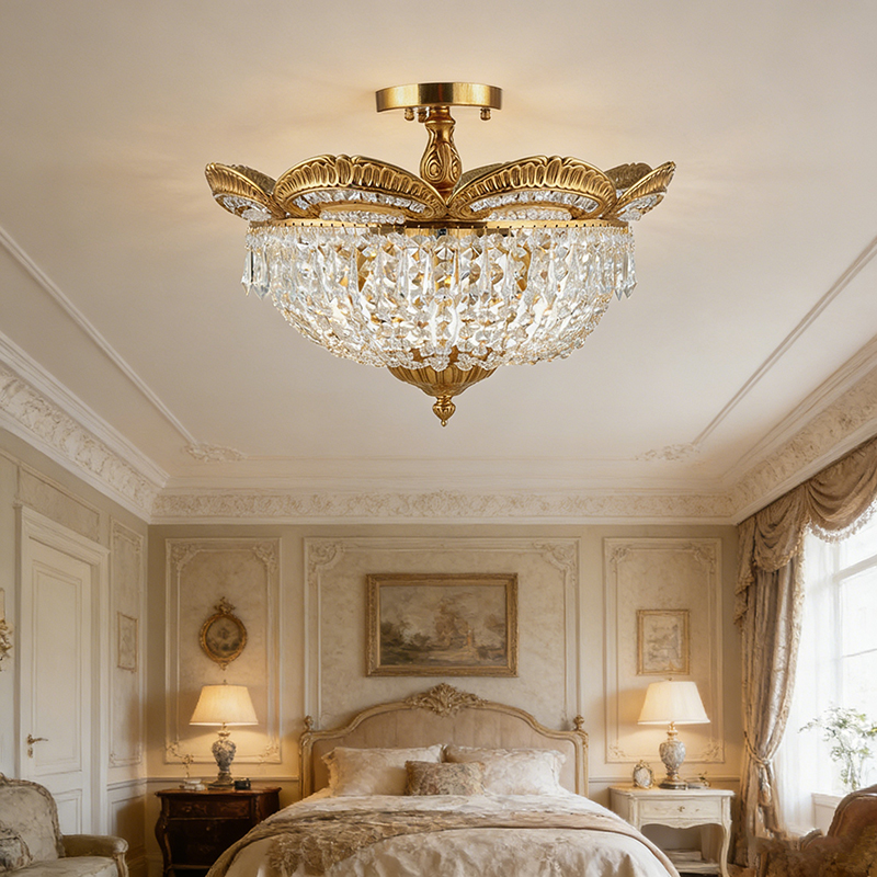 Vintage Crystal Drop Ornate Ceiling Light - Image 10