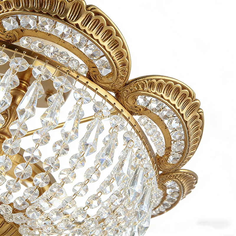 Vintage Crystal Drop Ornate Ceiling Light - Image 11