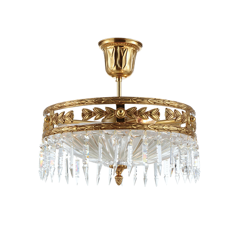 Vintage Crystal Drop Ornate Ceiling Light - Image 3