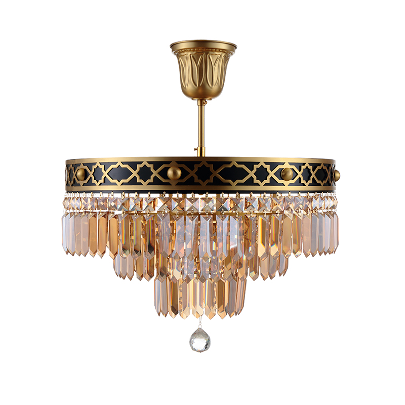 Vintage Crystal Drop Ornate Ceiling Light - Image 6