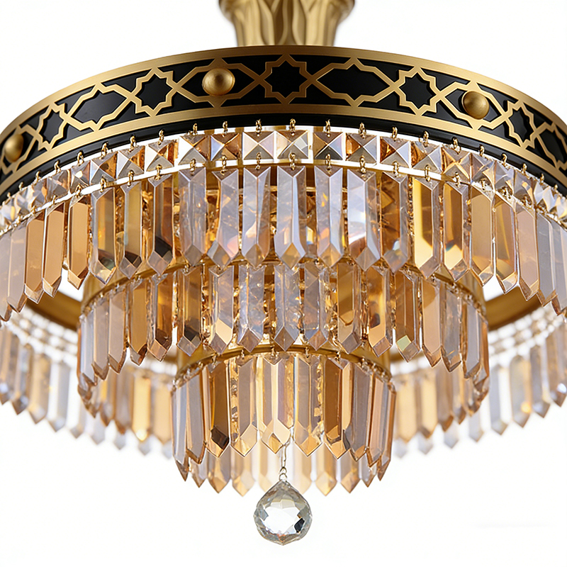 Vintage Crystal Drop Ornate Ceiling Light - Image 5