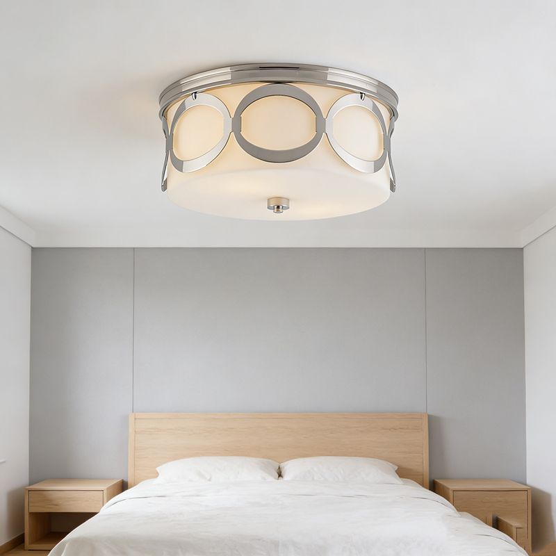 Classic American Style Round Semi Flush Mount Ceiling Light - Image 7