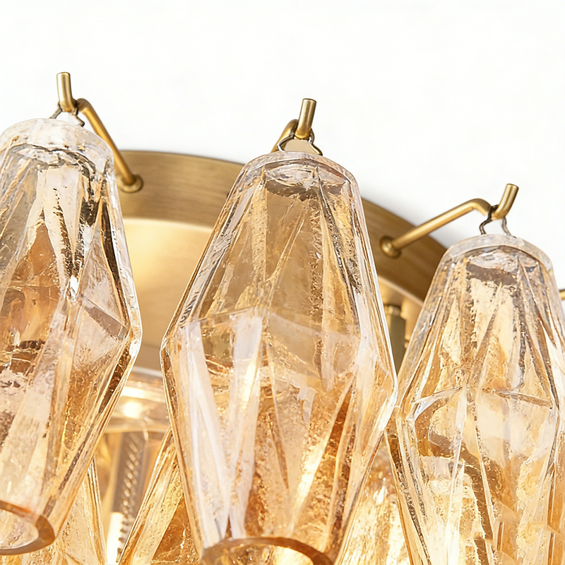 Modern Glam Tiered Crystal Flush Mount Ceiling Light - Image 2