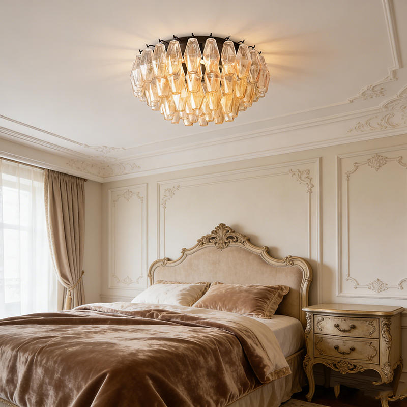 Modern Glam Tiered Crystal Flush Mount Ceiling Light - Image 4