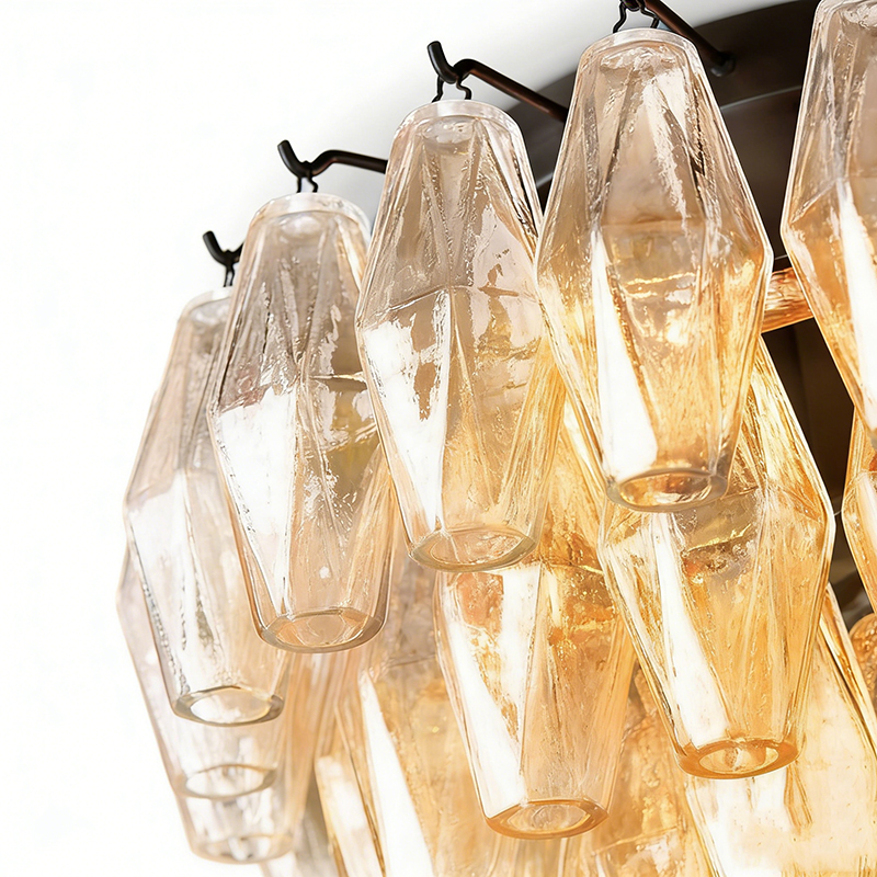Modern Glam Tiered Crystal Flush Mount Ceiling Light - Image 5