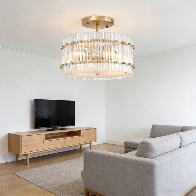 Luxury Glass Semi-Flush Mount Ceiling Light