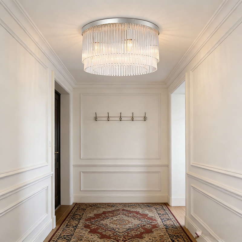 Tiered Linear Glass Flush Mount Ceiling Light - Image 7