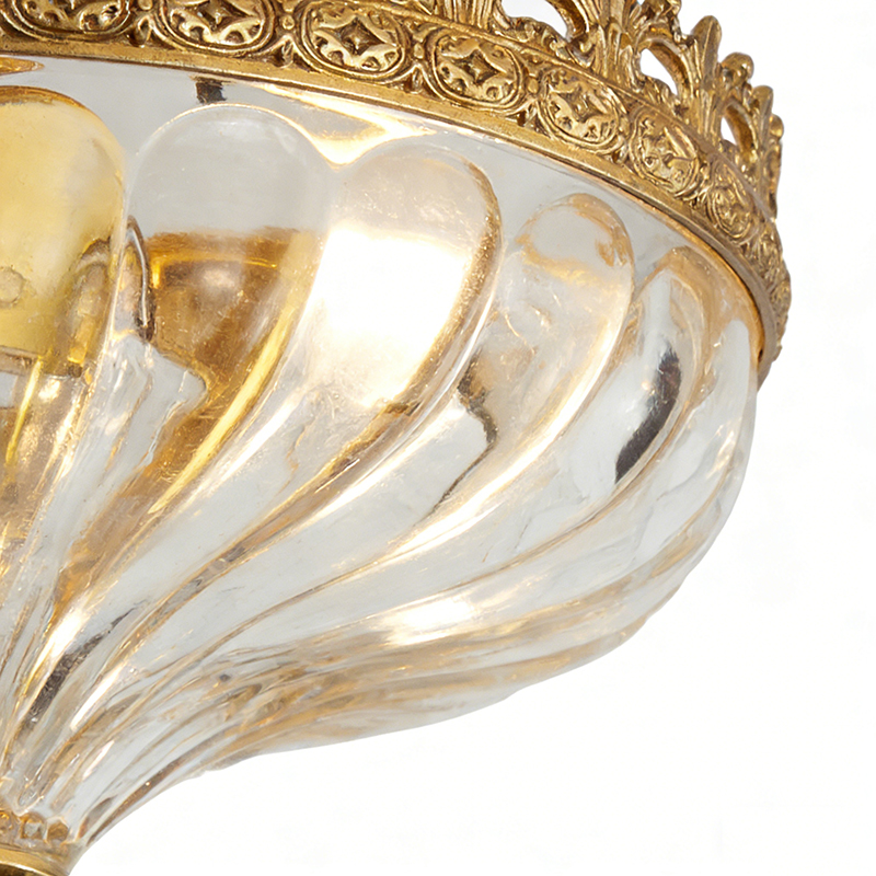 Luxury Ornate Brass & Glass Flush Mount Ceiling Light Collection - Image 5
