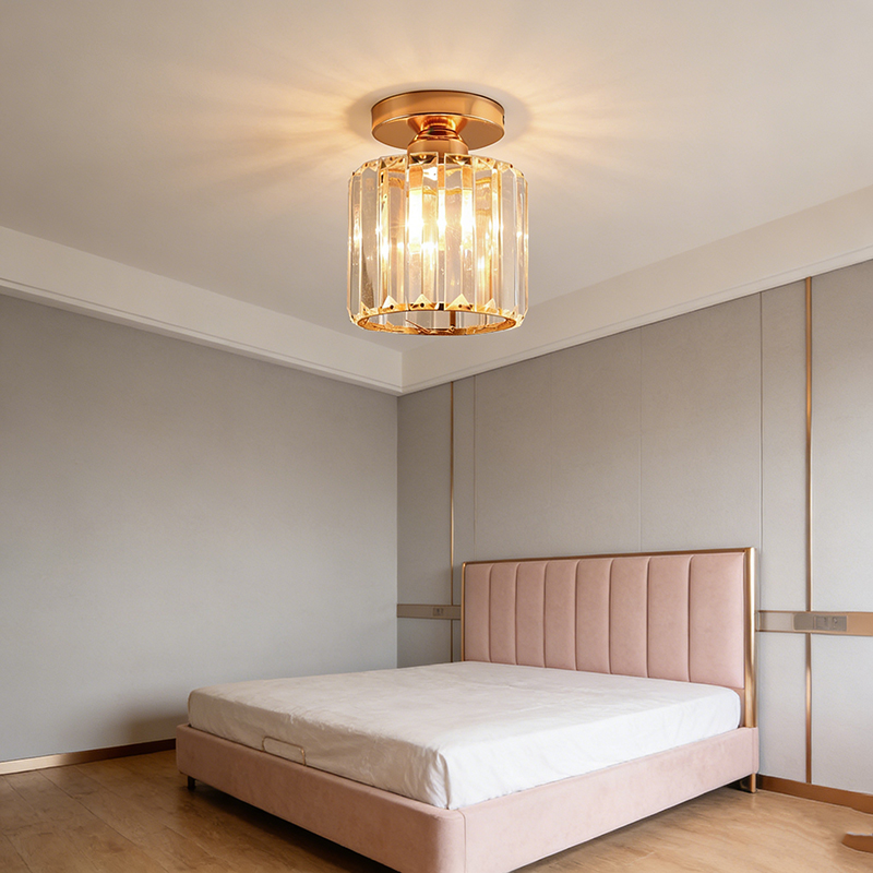 Luxury Crystal Semi-Flush Mount Ceiling Light