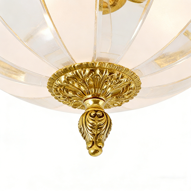 Luxury Ornate Brass & Glass Flush Mount Ceiling Light Collection - Image 2