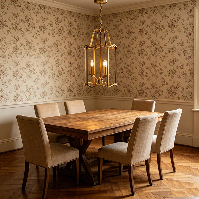 Brass Cage & Birdcage Pendant Light Duo