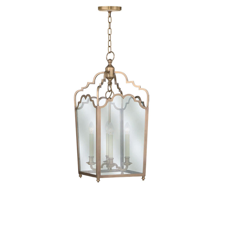 Ornate Brass & Glass Lantern Pendant Set - Image 3