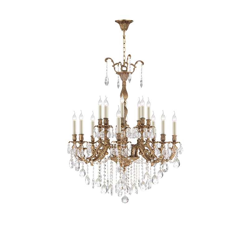 Ornate French Bronze Crystal Chandelier - Image 3