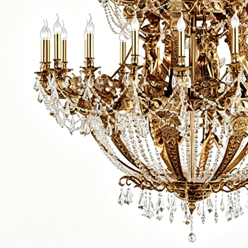 Regal Brass & Crystal Empire Chandelier - Image 2
