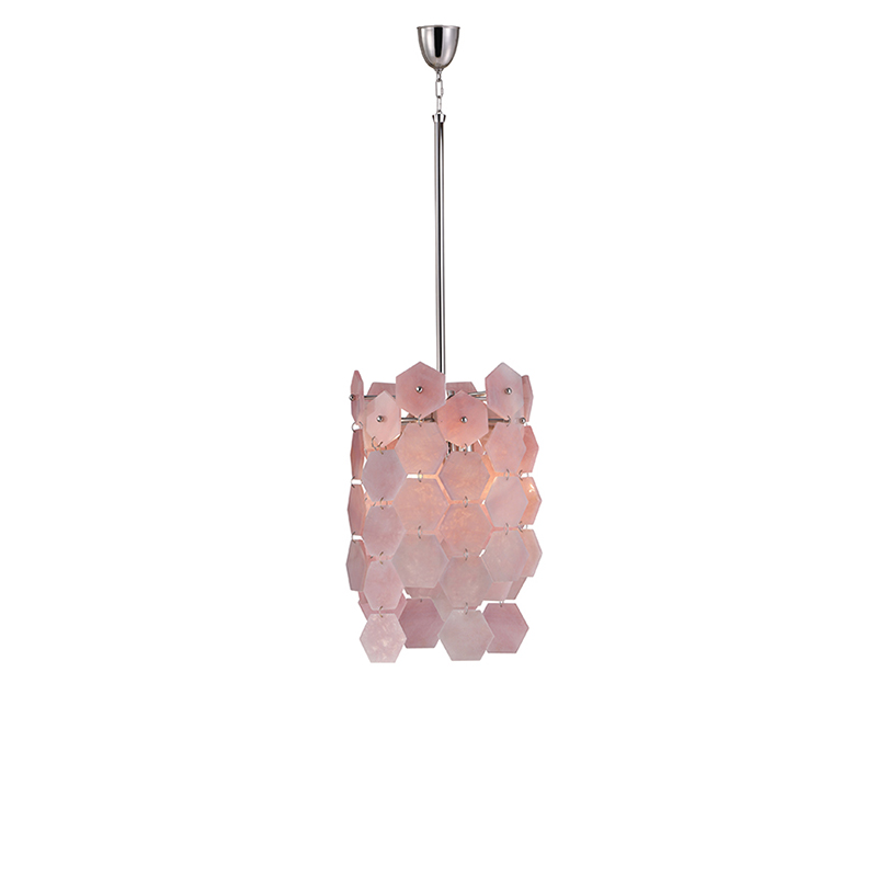 Pink Crystal Hexagon Pendant Light Collection - Image 3