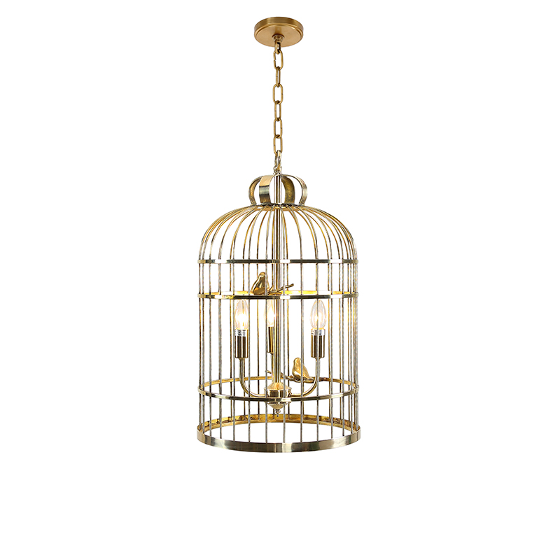 Brass Cage & Birdcage Pendant Light Duo - Image 6