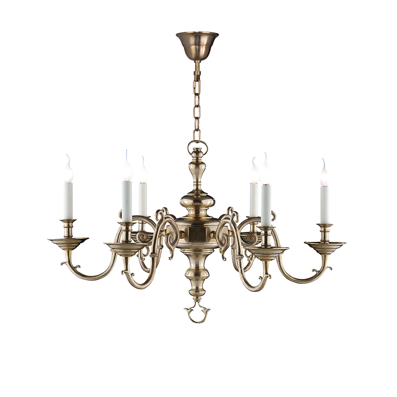 Antique Brass Candelabra Chandelier Collection - Image 6