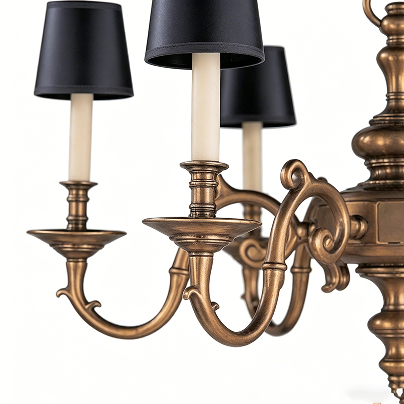 Antique Brass Candelabra Chandelier Collection - Image 8