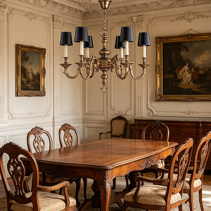 Antique Brass Candelabra Chandelier Collection - Image 7