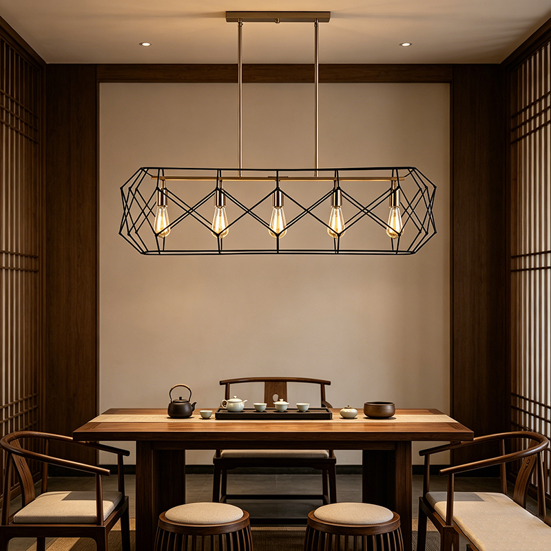 Black & Gold Geometric Cage Lights Set - Image 5