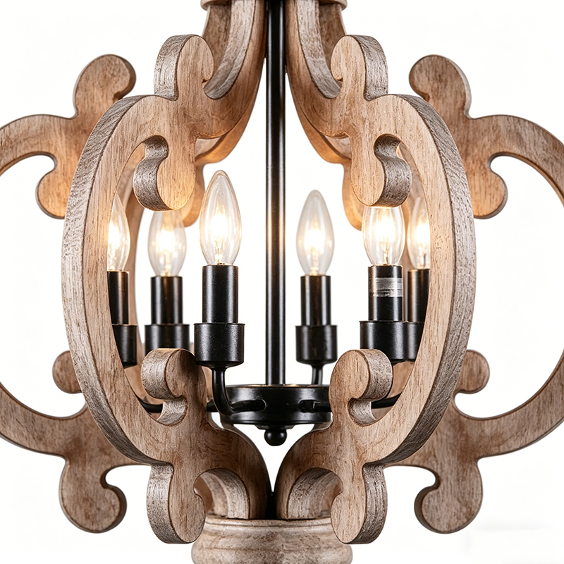 Distressed Wood & Metal Ornate Cage Lights Set - Image 5