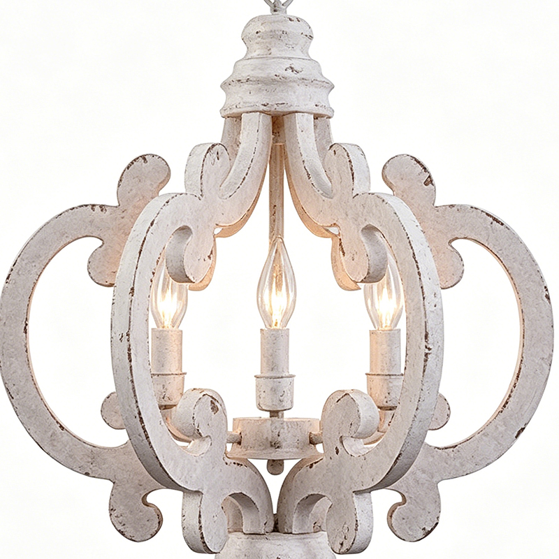 Distressed Wood & Metal Ornate Cage Lights Set - Image 2