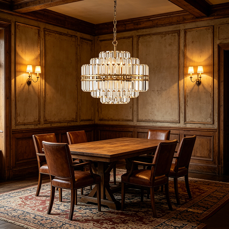 Art Deco Tiered Crystal Chandelier Series - Image 4