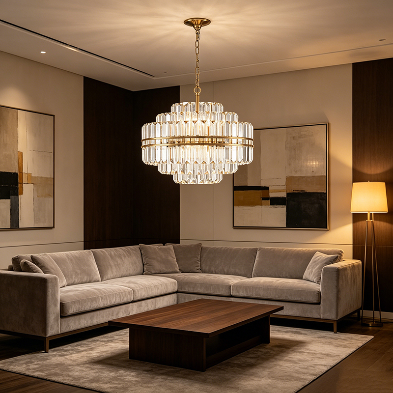 Art Deco Tiered Crystal Chandelier Series