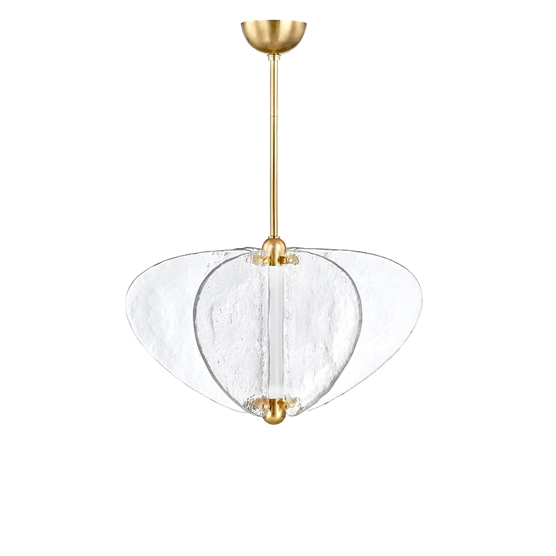 Hammered Glass & Brass Pendant Light Duo - Image 5