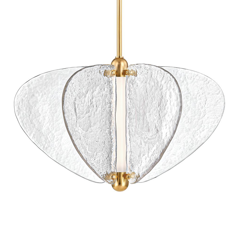 Hammered Glass & Brass Pendant Light Duo - Image 3