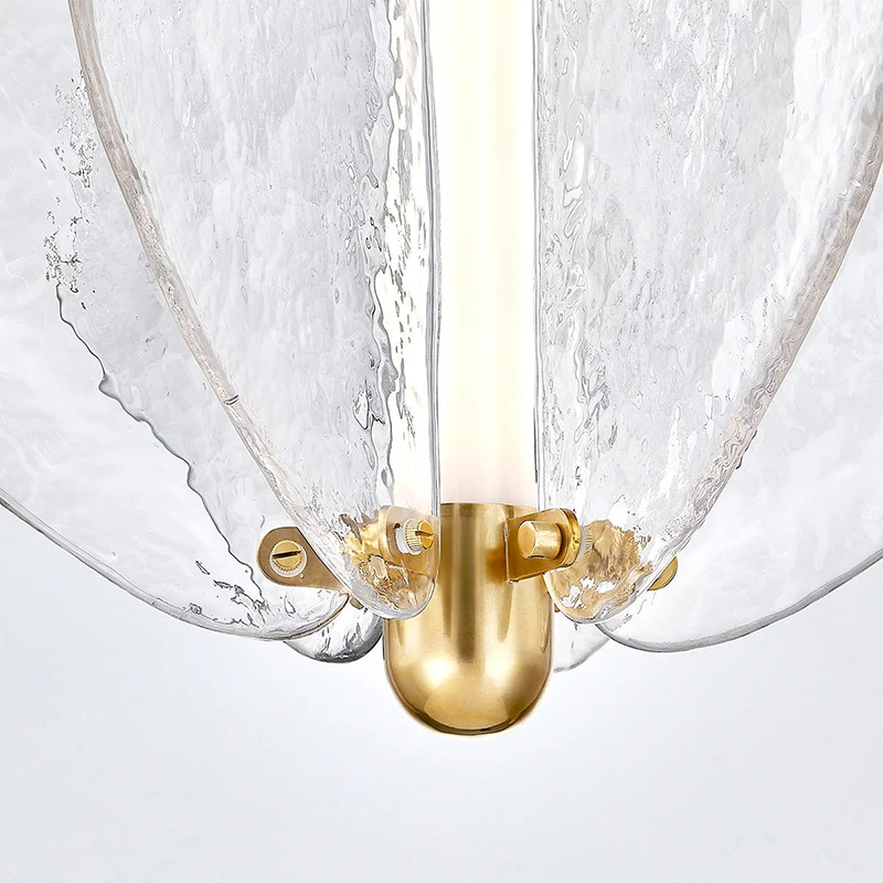 Hammered Glass & Brass Pendant Light Duo - Image 4