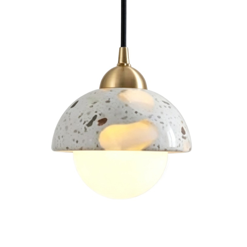 Modern Brass & Terrazzo Pendant Lights, Mixed-Shape Minimalist Hanging Fixtures - Image 7