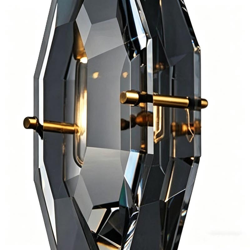Faceted Crystal & Brass Mini Pendant Light - Image 2