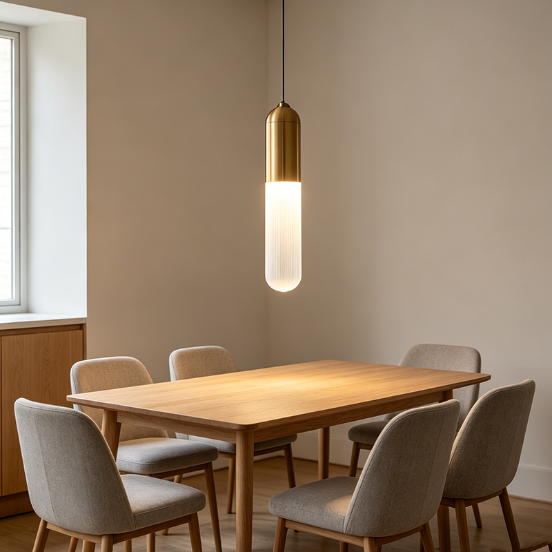 Minimalist Polished Brass Pendant Lights, Multi-Form Clear Glass Decor Fixtures - Image 8