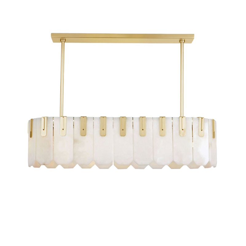 Tiered Alabaster & Brass Chandelier Collection - Image 16