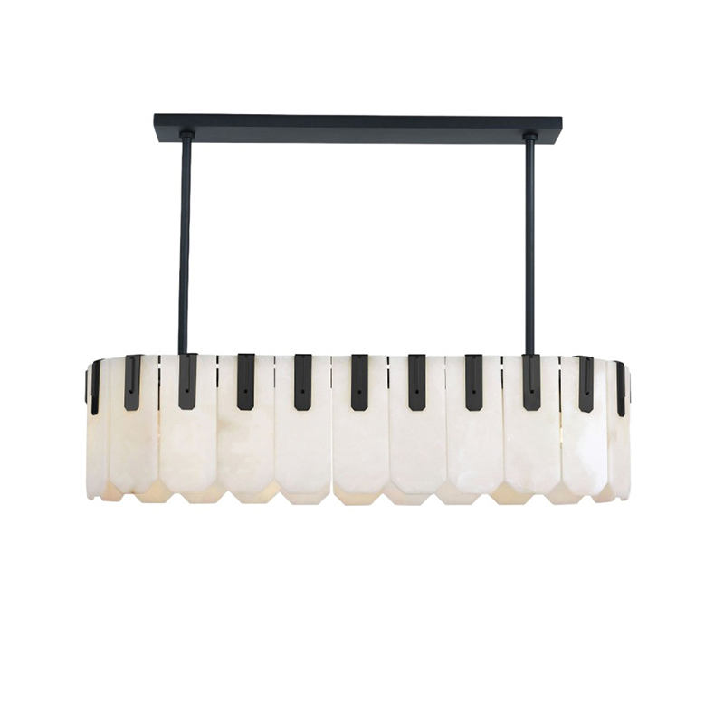 Tiered Alabaster & Brass Chandelier Collection - Image 20