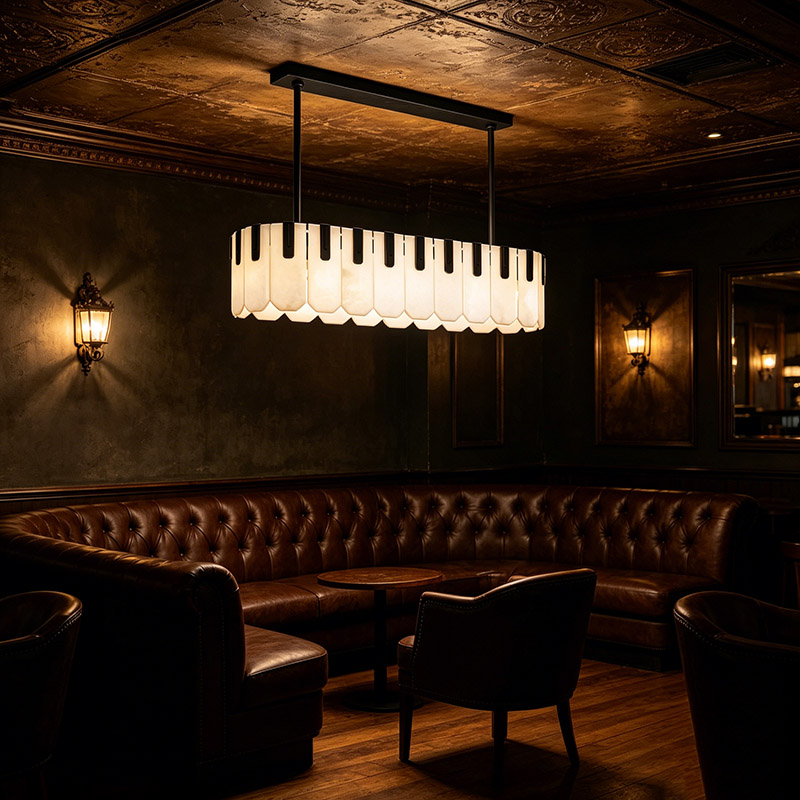 Tiered Alabaster & Brass Chandelier Collection - Image 17